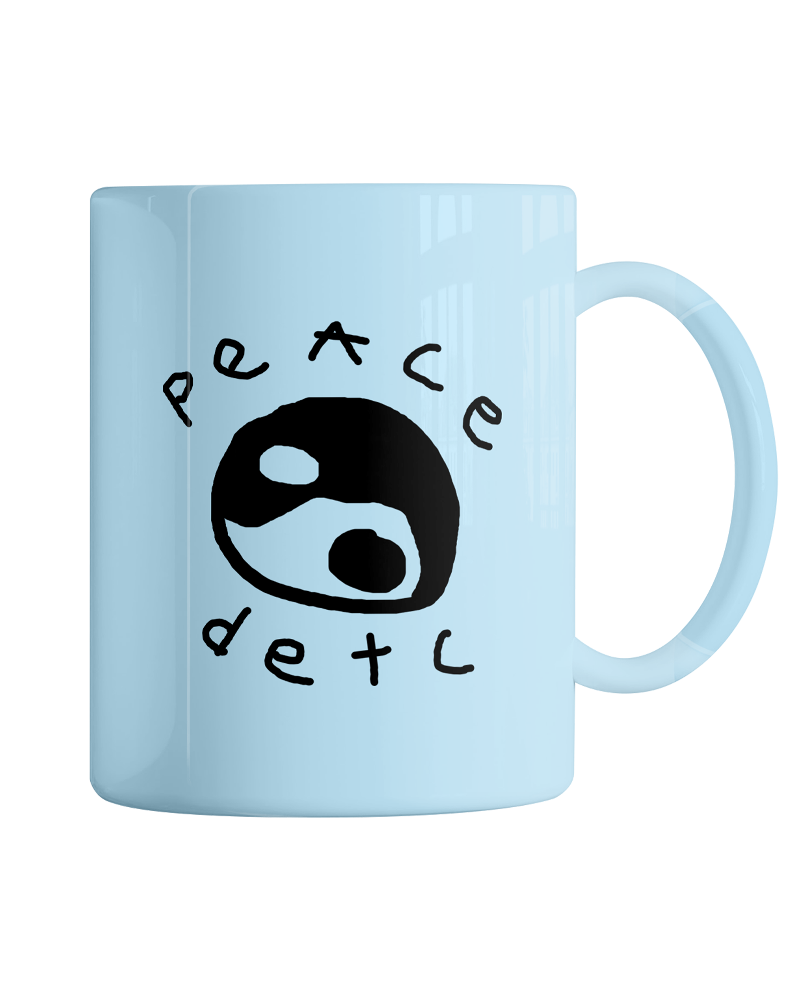 Чашка блакитна "Peace detc"